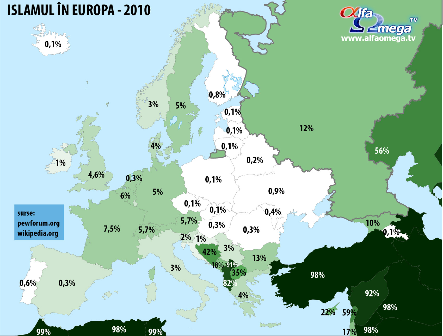 islam in europa procente 1700